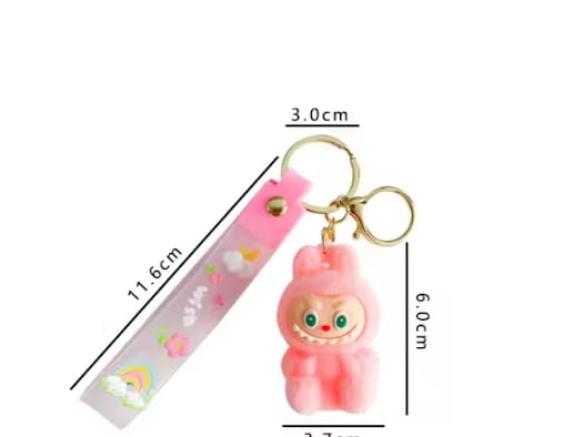 Labubu - Wish & Fuzz Rainbow Wrist‑Strap Key-chain